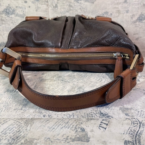 Michael Kors Rare Baguette vintage bag 2 tones of brown leather - Picture 6 of 13